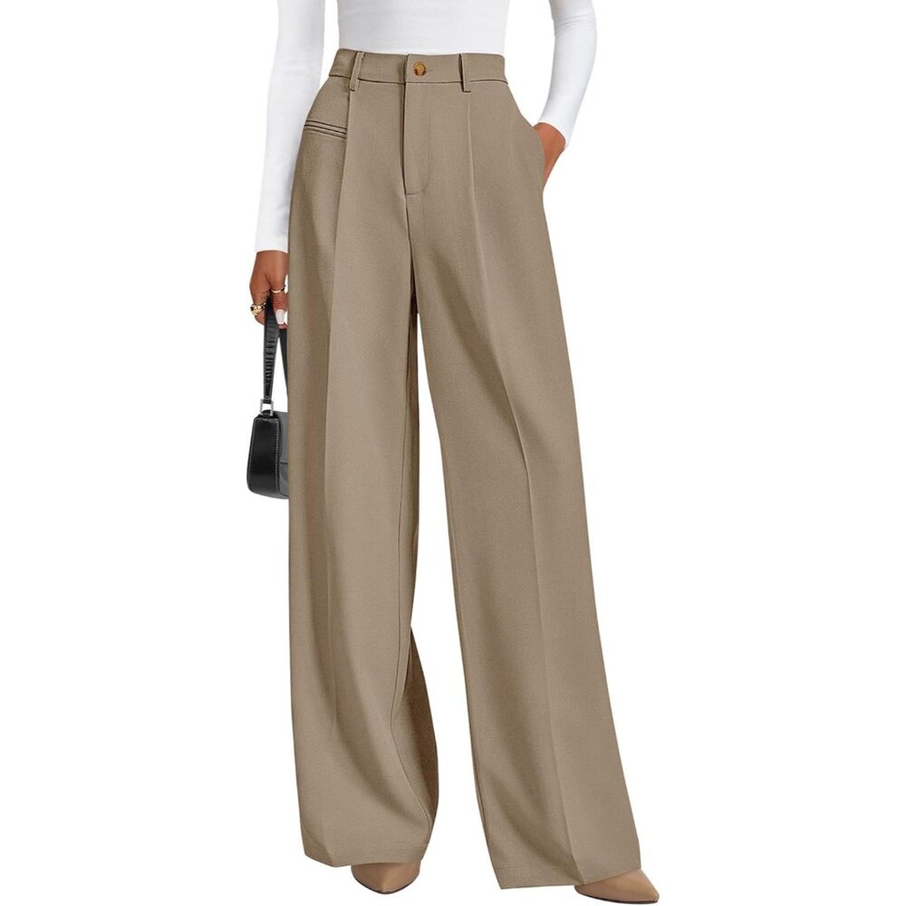 Womens Wide Leg Dress Pants 2025 Business Casual Flowy Work Palazzo Pants High W - Picture 1 of 6